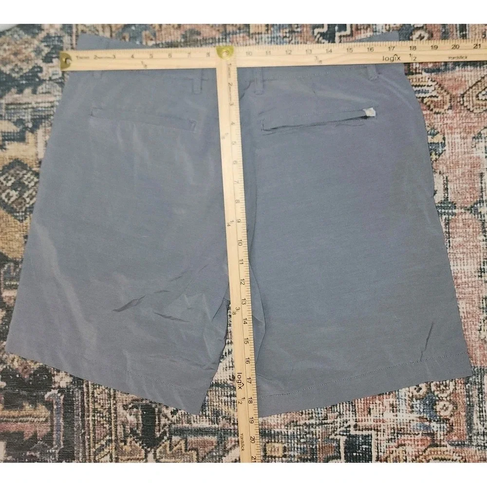 Men's‎ Hudson & Barrow Sz 34 Tech Stretch Shorts Pockets Zip-Fly Gray